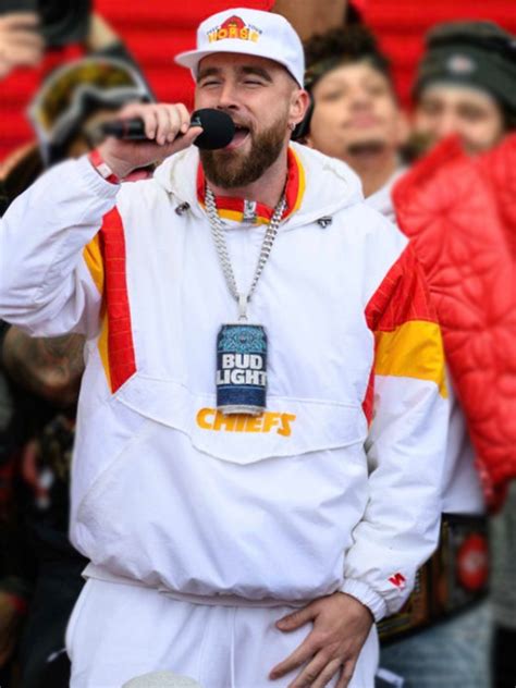 kelce louis vuitton jacket|Coat Travis Kelce wore for victory parade, rally costs $18,600.